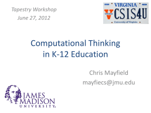 Computational Thinking in K-12 Education