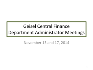 Geisel Central Finance Functions