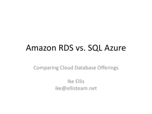 Amazon RDS vs. SQL Azure