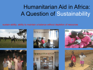 Humanitarian Aid in Africa: A Question of Sustainability