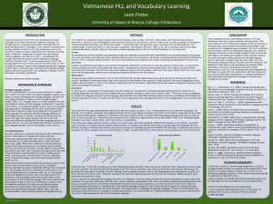 Vietnamese heritage language learners and vocabulary learning