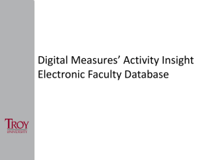 Digital Measures Activity Insight Electronic Faculty