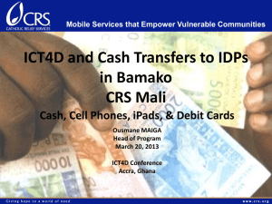 Cash Transfers for Humanitarian Assistance