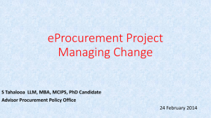 eProcurement Project Managing Change