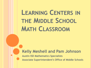Learning Centers in the Middle School Math Classroom
