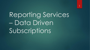 SSRS Data Driven Subscriptions