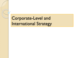 Corporate Level and International Strategy