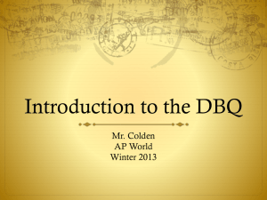 Introduction to the DBQ - Cathedral Catholic High School