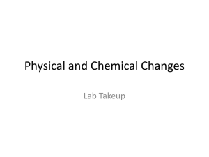 Physical and Chemical Changes sample takeup
