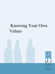 Knowing Your Own Values 2011