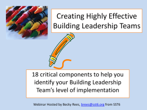 Creating Highly Effective Building Leadership Teams
