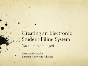 Creating an Electronic Student Filing System (on a limited budget)