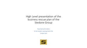 High Level Presentation - Creditors meeting