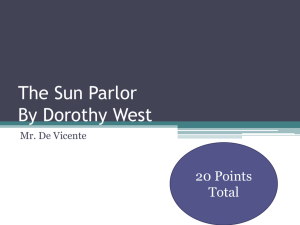 The Sun Parlor By Dorothy West