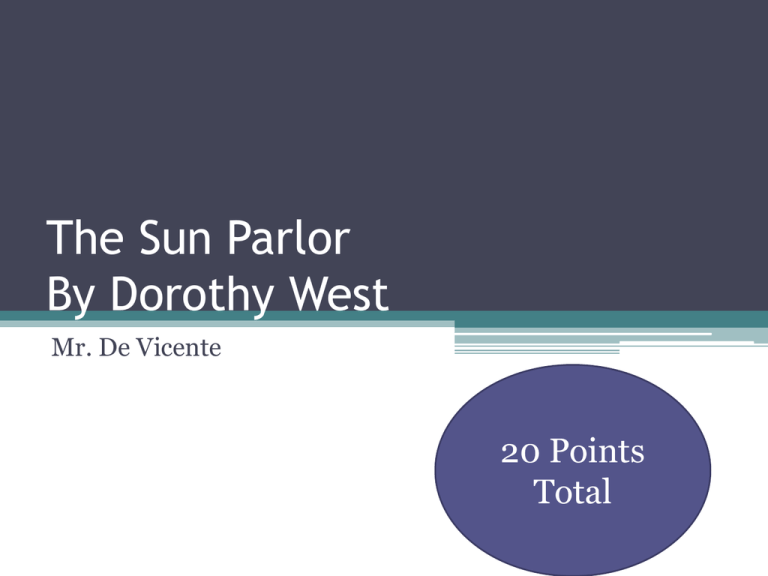 the sun parlor by dorothy west sparknotes