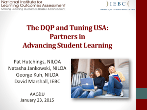 The DQP and Tuning USA: Partners in Advancing Student Learning.