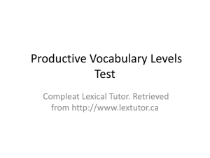 Productive Vocabulary Levels Test Guide