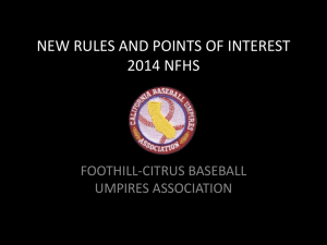 New Rules and Points of Emphasis