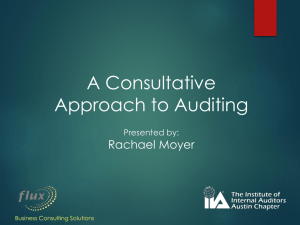 A Consultative Approach to Auditing Rachael Moyer