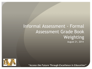 Informal Assessments vs. Formal Assessments