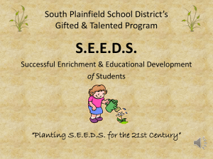 seeds - South Plainfield Public Schools