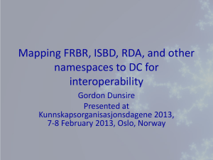 Mapping FRBR, ISBD, RDA, and other