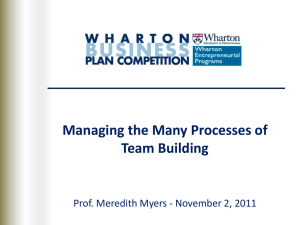 Team - Wharton Business Plan Competition