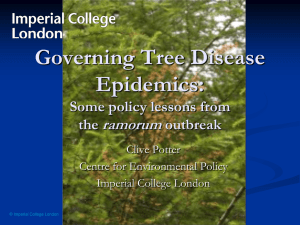 Governing Tree Disease Epidemics: Some policy lessons from the