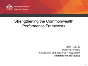 Strengthening the Commonwealth Performance Framework