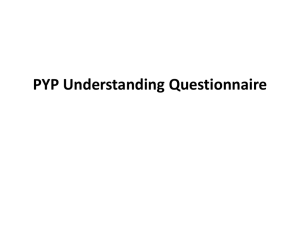 PYP Understanding Questionnaire
