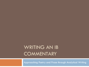 Writing an IB Commentary - zareth