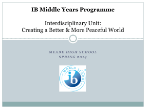 IB Middle Years Programme Interdisciplinary Unit
