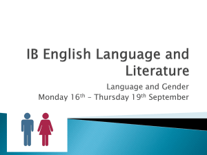 Language and Gender - Year 12/13 IB English Lang-Lit