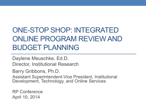 One Stop Shop-Integrated Online Program Review