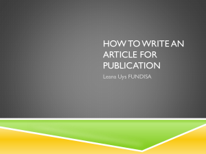 How to write an article for publication