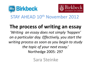 The process of writing an essay