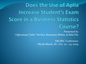 Does the Use of Aplia Increase Student`s Exam Score in a Business