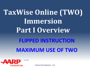 TWO Immersion Part I Overview