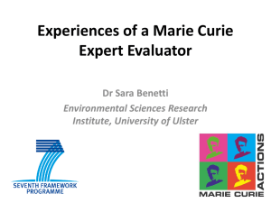 Experiences of a Marie Curie Expert Evaluator