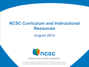 NCSC Curriculum and Instructional Resources