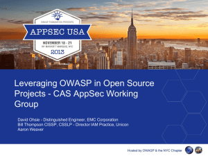 Leveraging OWASP in Open Source Projects – CAS AppSec
