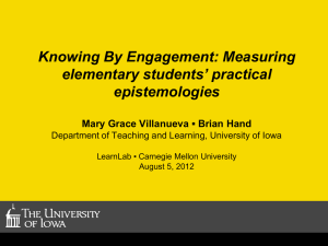 Measuring elementary students` practical epistemologies.