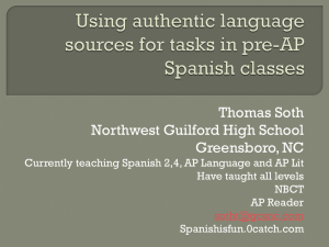Using Authentic Language Tasks in Pre-AP