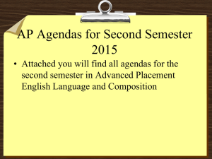 AP Agendas for Second Semester 2015