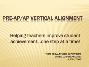 Pre-AP – AP Vertical Alignment TSSSA 2011