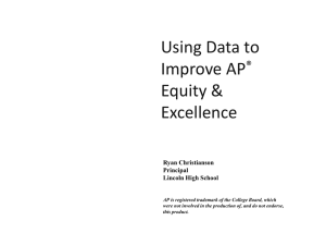 Using Data to Improve AP Equity & Excellence
