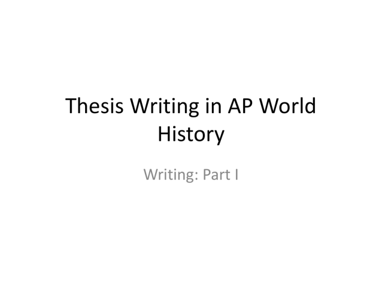 what does thesis mean in world history