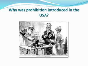 Introduction of Prohibition