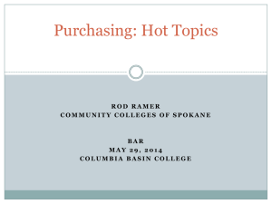 Purchasing: Hot Topics - Washington State Board for Community
