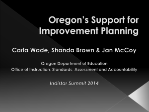 OR: Support for Improvement Planning